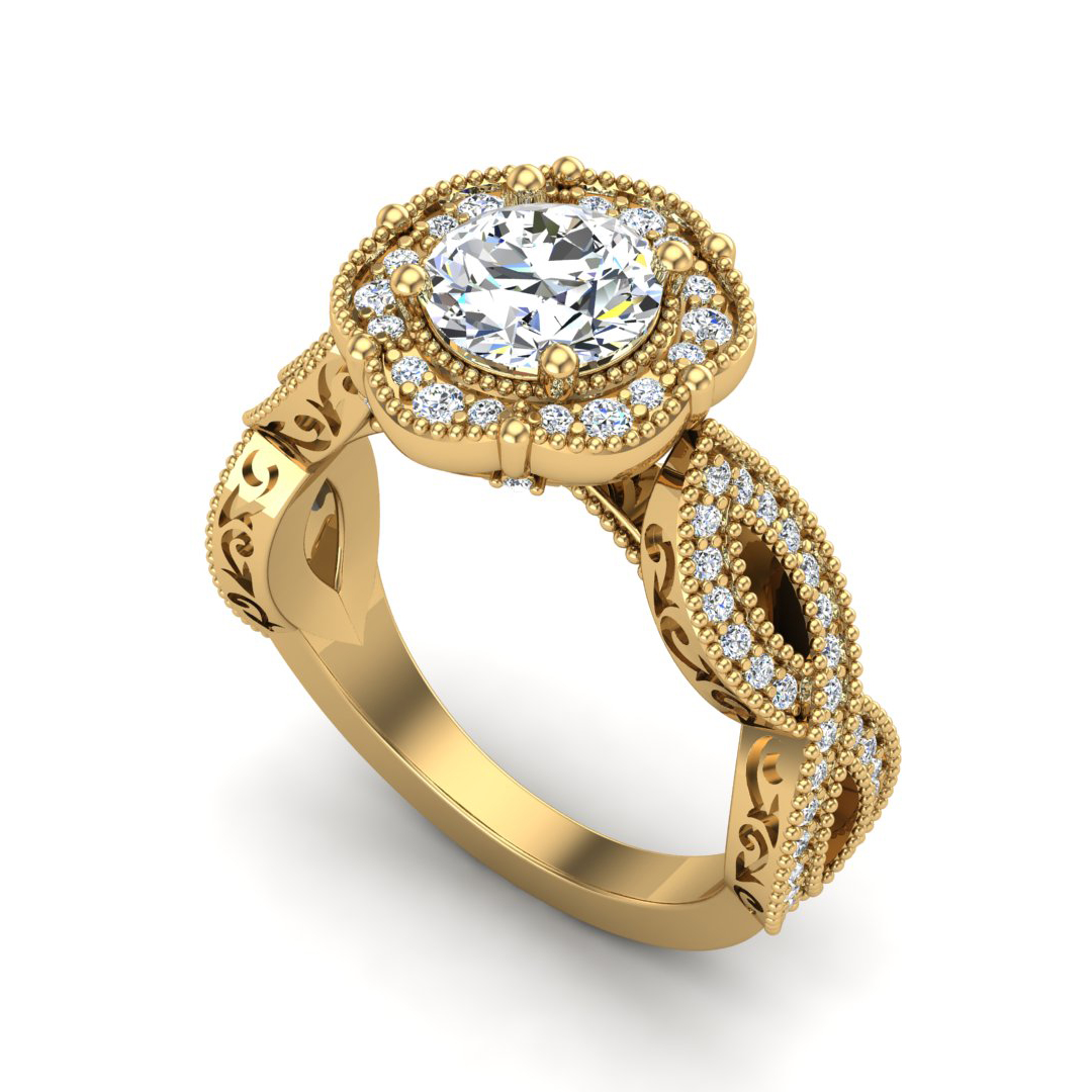 Amiyah Halo Engagement Ring